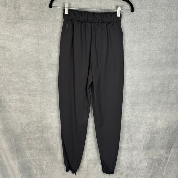 Lululemon Pants Womens 2 Black Stretch High Rise Jogger Pockets Stretch Active - Picture 6 of 12